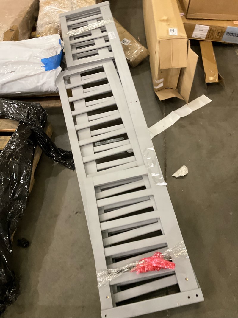 Condition photo showing item condition for Incomplete railing components Twin Over Twin Bunk Bed with Trundle,Metal Bed Frame with Full-Length Guardrails & Ladder,Easy to Assemble,Space Saving, Black