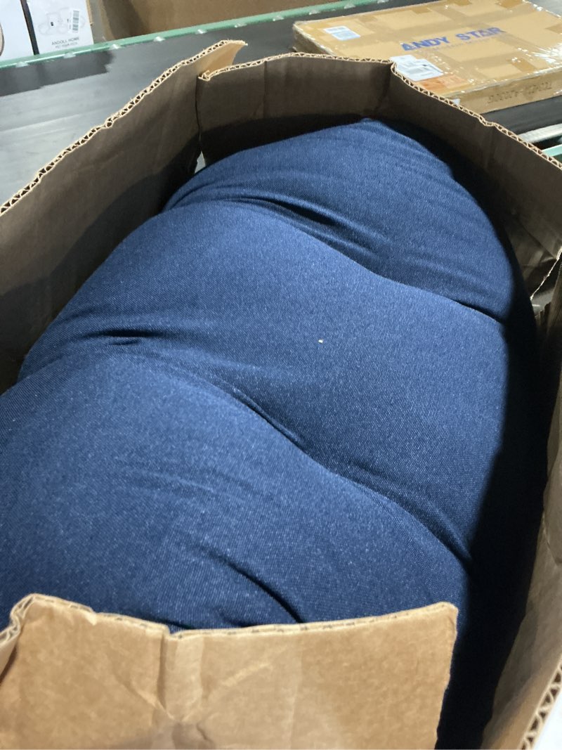 Condition photo showing Good Condition for blazing needles twill tufted bench cushion, 60" x 19", navy 1 count navy 60" x 19"