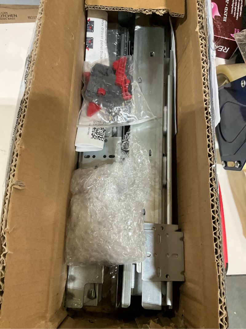Condition photo showing As Is for lontan undermount soft close drawer slides 15 inch hidden bottom mount full extension cabinet rails with rear mounting bracket and locking devices 1 pair concealed drawer runners 100lb load capacity 15 inch 1