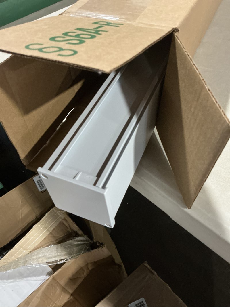 Condition photo showing As Is for aosky blackout roller shades cordless blinds for windows, free-stop shades with valance, thermal insulated fabric, uv protection, blinds for home and office (29" w x 72" h, linen white) linen white 29"w x 72"h