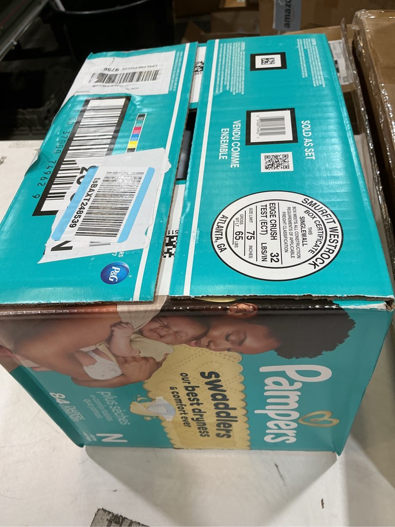 Condition photo showing New/Like New for pampers swaddlers diapers, size 0 (up to 10 lbs), 84 count, absorbent, keeps baby dry and comfortable, skin safe disposable baby diaper (packaging may vary) newborn 84