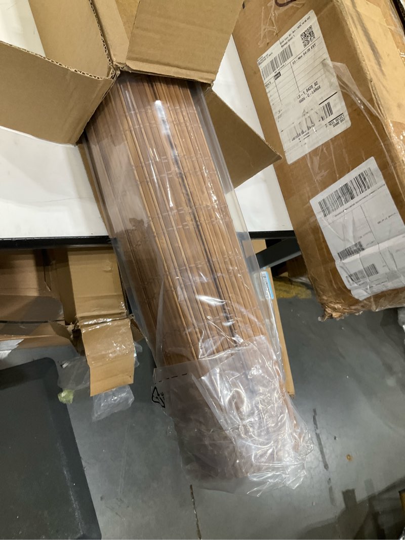 Condition photo showing Good Condition for lazblinds no tools no drill cordless bamboo roman shades, light filtering window treatment, roll up bamboo blinds for window 35'' w x 64'' h, tuscan b tuscan b 35'' w x 64'' h