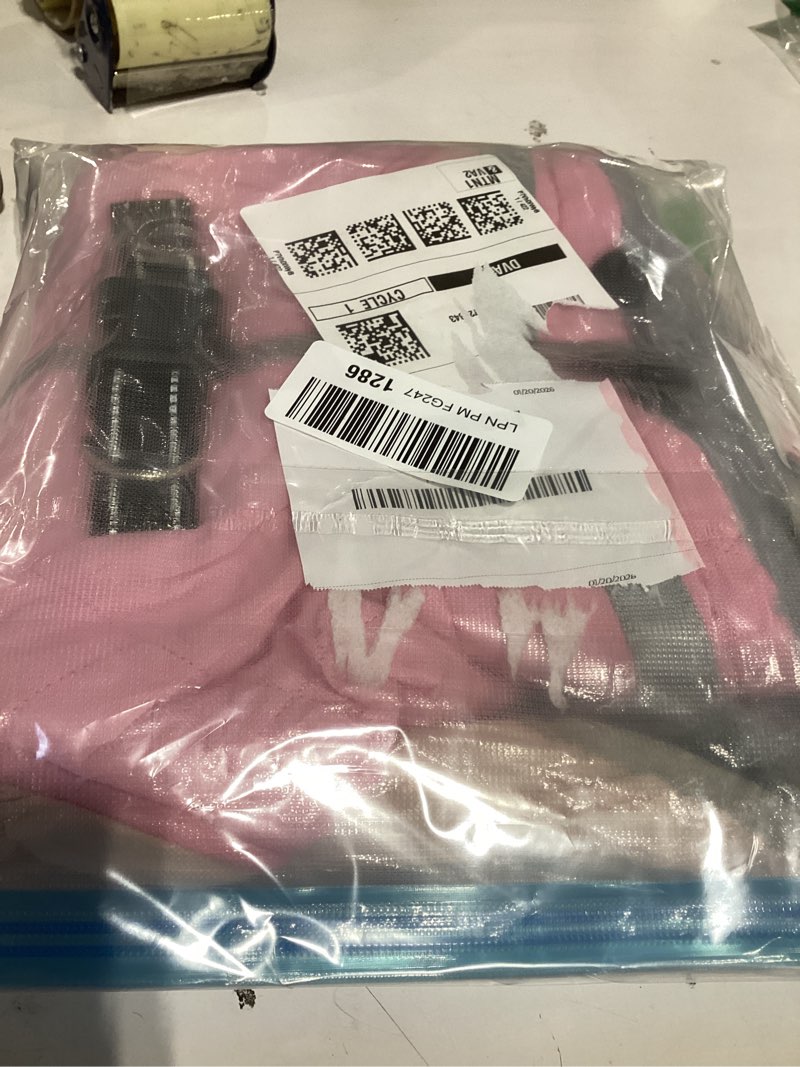 Condition photo showing Good Condition for Lelepet Dog Coat Warm Dog Winter Coat Waterproof Dogs Jacket with Harness Built in Reflective Pet Fleece Vest Zip-Up Cold Weather Coats for Large Dogs Turtleneck & Windproof Coats Boston Terrier Pink Large Pink