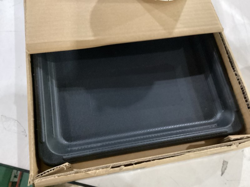 Condition photo showing Good Condition for midwest homes for pets 18-inch replacement pan, measures 16.93 x 11.62 x 1 inches, universal leak-proof tray for dog crates & multi-purpose use, fits most standard 18" wire crates black 16.9"l x 11.6"w x 1.2"h