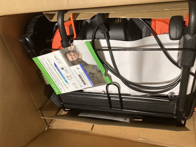Condition photo showing Good Condition for 16-inch 15.5 amp 2-in-1 electric dethatcher and scarifier with 14.5-gallon collection bag, lawn dethatcher with 5-position depth adjustment, blade replacement without tool - orange orange 16inch