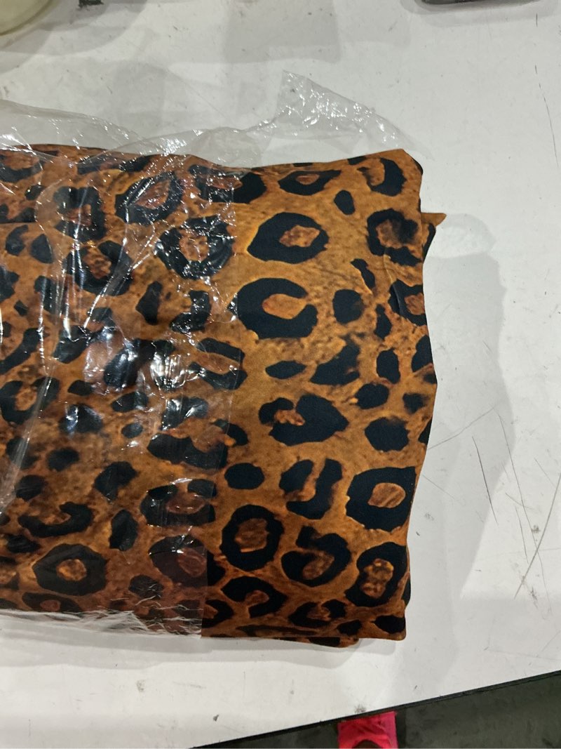 Condition photo showing As Is for leopard chair covers set of 4, stretchable kitchen chair covers dining room leopard print pattern decorations dining chair slipcovers chair protectors leopard print pattern 3