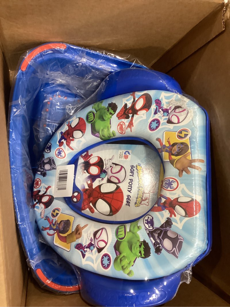 Condition photo showing New/Like New for Spidey and His Amazing Friends Team Up 2 Piece Essential Potty Training Set - Soft Potty Seat, Step Stool