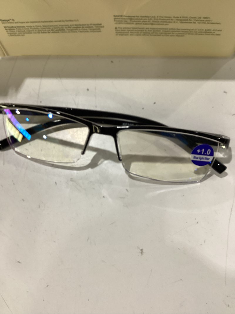 Condition photo showing New/Like New for gaoye 1.0 executive style reading glasses men - durable readers with blue light filtering- comfortable fit with tr90 frames 4black 1.0 x