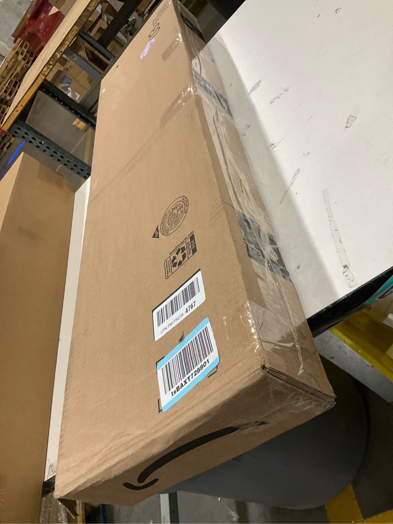 Condition photo showing As Is for hvac premium 6'' x 22'' [duct opening] flat stamped steel return air grille - sidewall and ceiling - hvac vent duct cover - white [outer dimensions: 7.75''w x 23.75''h] 6 x 22