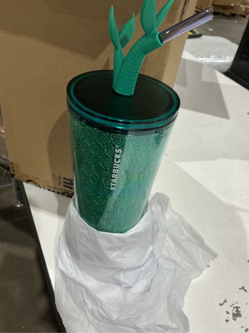 Condition photo showing Good Condition for starbucks tumbler cup for cold drinks 24 oz mermaid tail straw topper iridescent