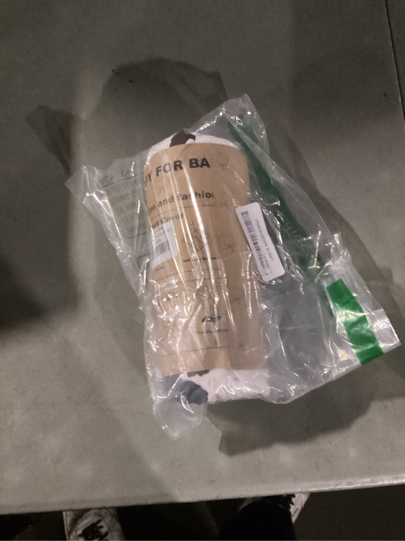 Condition photo showing As Is for Elstey Car Seat Cover Baby, Minky Dot Carseat Covers Baby Girls, Lightweight Infant Car Seat Cover Canopy with 2 Layers Breathable Mesh Windows, Stroller Carrier for Babies Newborn Essentials Brown Black Cow