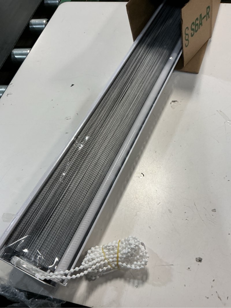 Condition photo showing Good Condition for zebra blinds for windows, free-stop zebra shades, dual layer light filtering sheer blinds for indoor windows, roller window shades for privacy (33" w x 72" h, grey) 33"w x 72"h grey