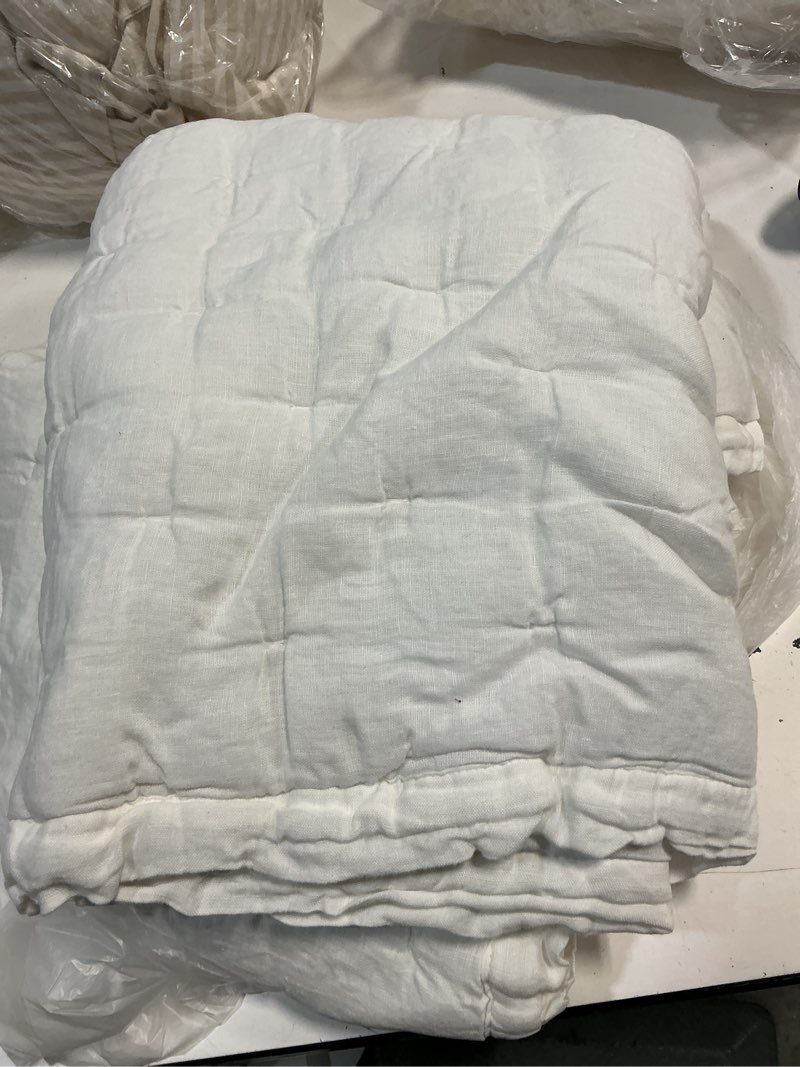 Condition photo showing Good Condition for quince european linen dream quilted sham set, king, white