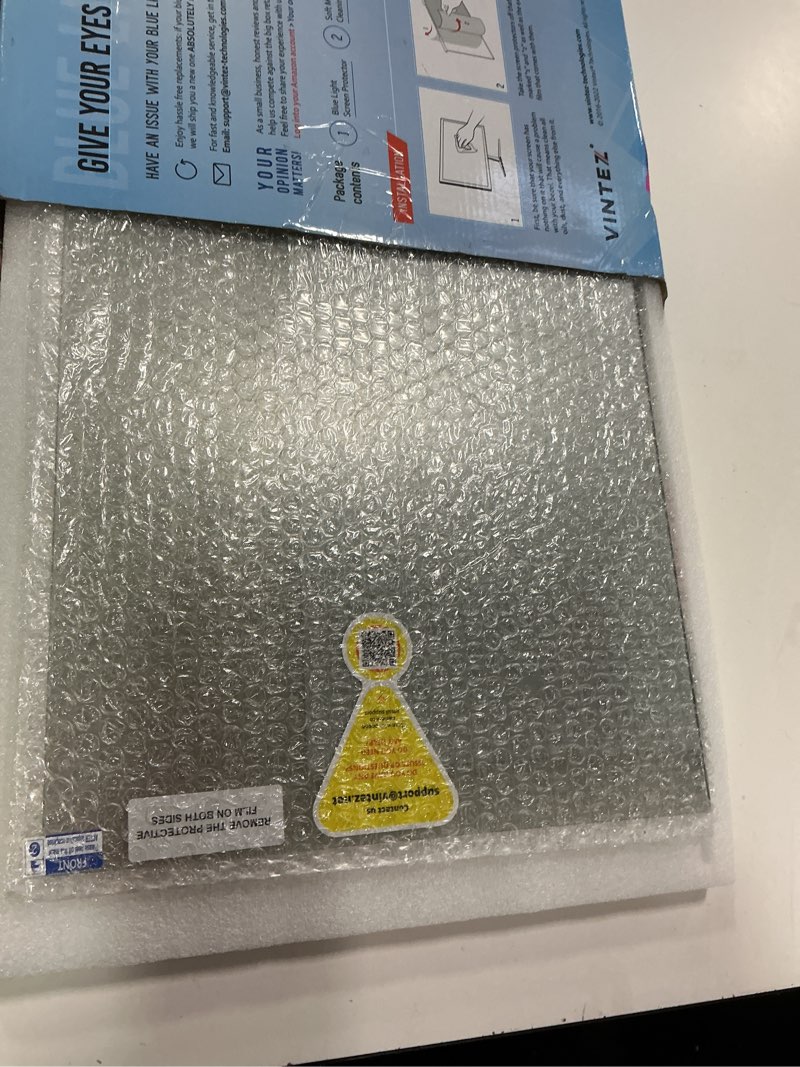 Condition photo showing New/Like New for VINTEZ Blue Light Screen Protector for 17, 17.1, 18.1, 19 Inch Computer Monitor and Laptop – Anti-UV Blue Light Blocking Film for Desktop PC, Eye Protection Filter, 15.3" x 12.6", 1 Pack 1 Pack 17"-19'' DIAGONAL (5:4)