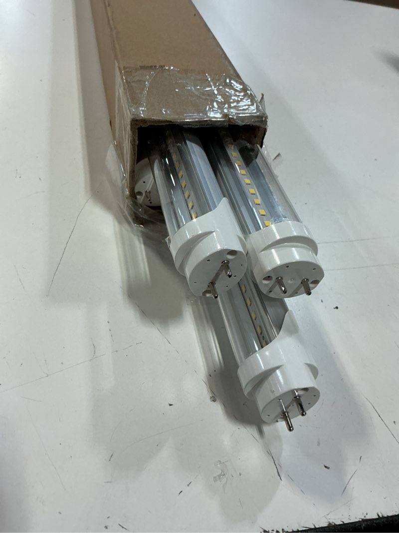 Condition photo showing Good Condition for fluorescent light bulbs replacement 4ft, t8 led bulbs 4 foot type a+b, 24w (65w equivalent) 3200lm, 5000k daylight, 48 inch tube, f32t8 or f40t12 led replacement, non-dimmable, 4-pack 5000k 4