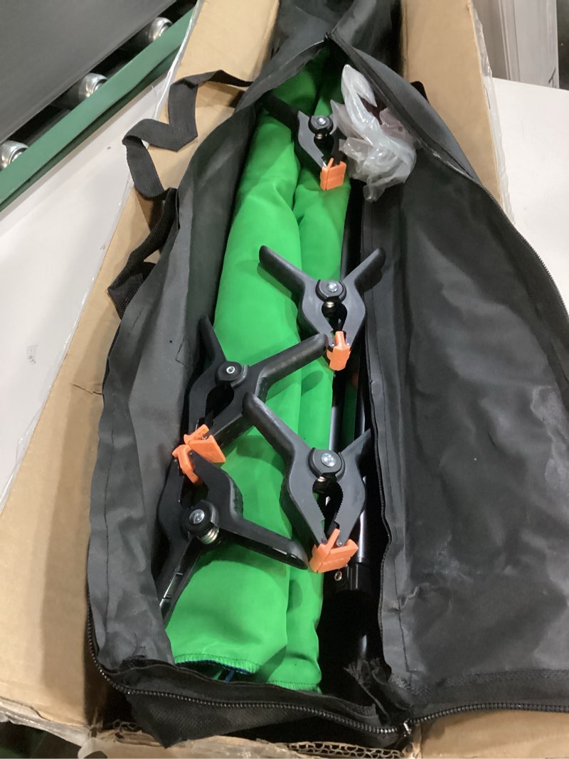 Condition photo showing As Is for HEMMOTOP Blue Green Screen Backdrop Kit, 2in1 7x5ft(HxW) Green Screen Stand for Streaming, 6.5x5ft(HxW) 2-Sided Reversible Blue Photo Background with Backdrop Stand for Photography, Zoom 7x5ft Green/Blue