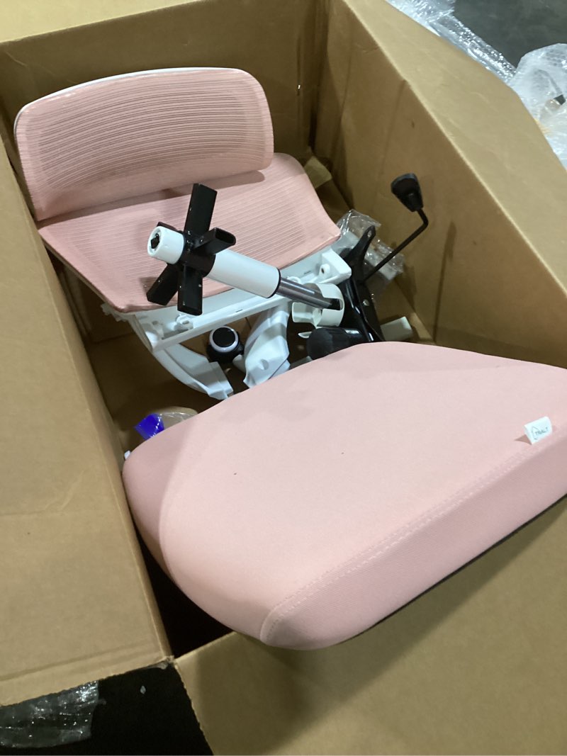Condition photo showing As Is for “”similar to””tralt ergonomic office chair - desk chair with adjustable headrest lumbar support computer chair - mesh comfy chair with flip-up armrests - gaming chairs for adults home office (leather, pink)