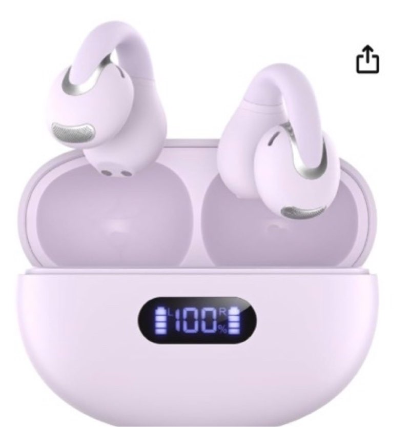 jzones open ear clip wireless earbuds bluetooth 5.4, lightweight comfort sports bone conduction head