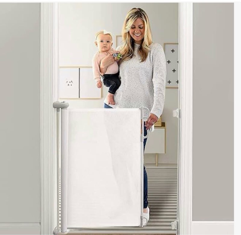 Momcozy Retractable Mesh Baby Gate or Dog Gate