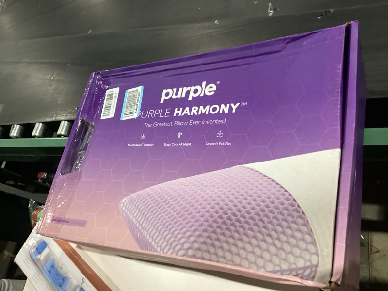 Condition photo showing As Is for Purple Harmony Pillow – Talalay Latex Foam Cooling Pillow for Combo or Side Sleepers, 360º Hex GelFlex Grid for No-Pressure Support and Luxurious Weightless Feel - Standard, Medium Feel, Med Height