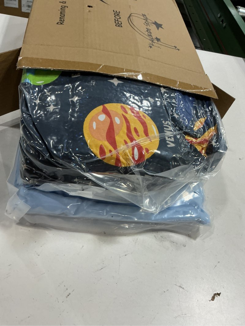 Condition photo showing New/Like New for Twin Kids Comforter Set - 5 Pieces Twin Bedding Sets for Boys, Glow in The Dark Space Bed in A Bag with Sheets Planet Twin