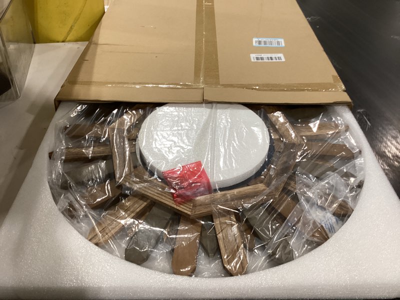 Condition photo showing Good Condition for honiway boho wall decor 21 inch wall mirror rustic wood decorative mirror for room decor rustic home decor farmhouse wall decor at living room bedroom bathroom hallway trilcolor tril color 21 inch (1 pack)