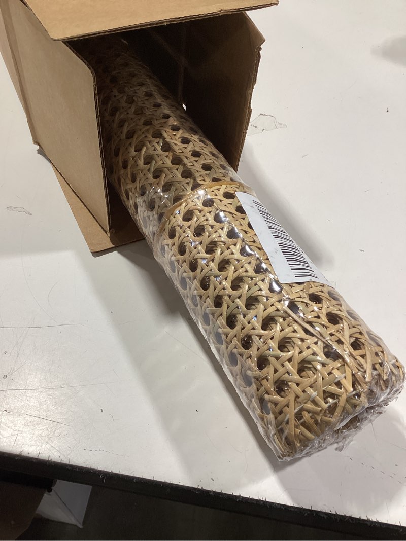 Condition photo showing Good Condition for 24" width natural cane webbing 5feet, rattan webbing roll for caning projects, woven open mesh cane for furniture, chair, cabinet, ceiling, bed