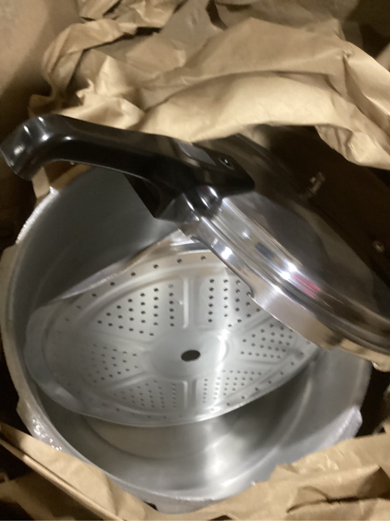 Condition photo showing As Is for WantJoin 16Qt Aluminum Pressure Cooker w/Release Valve & Multiple Protective Devices,Pressure Canner Compatible with Gas & Induction Cooker,Canner Rack Included 16 Quarts