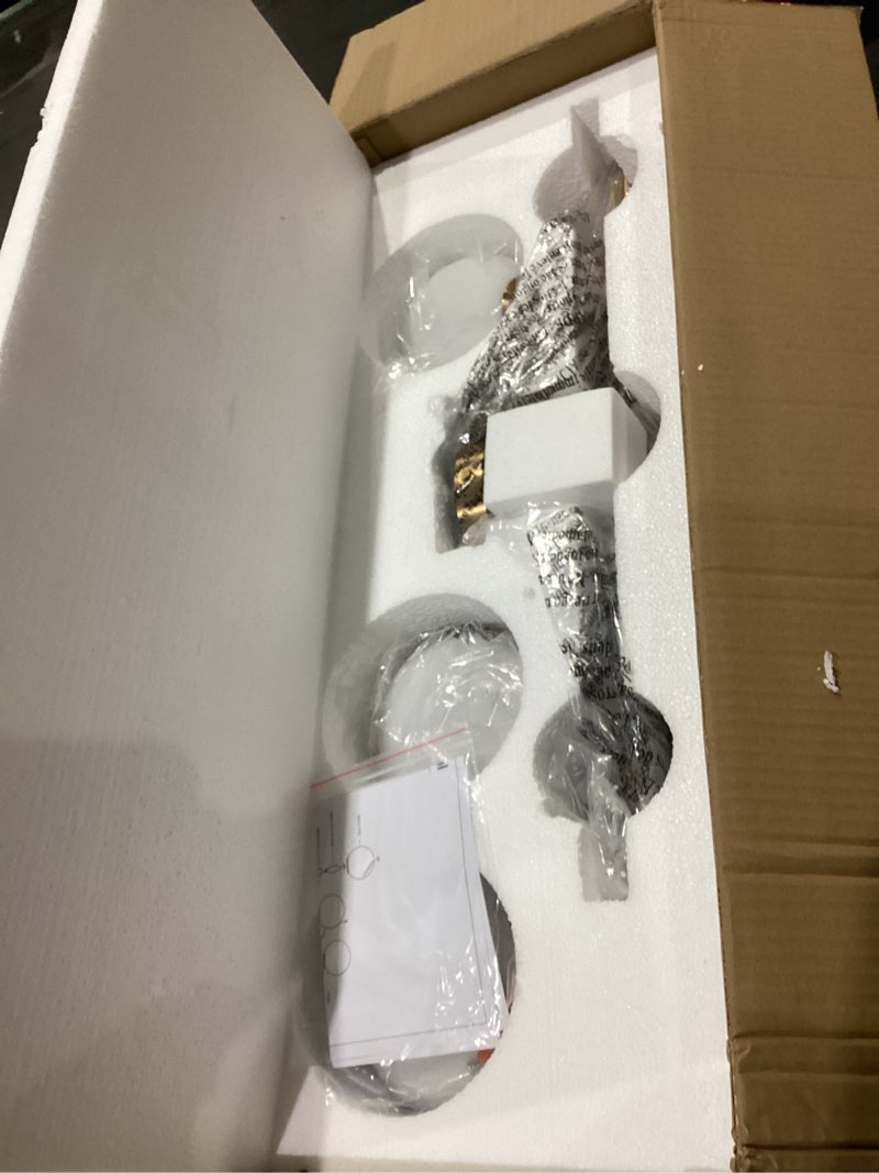 Condition photo showing Good Condition for 24" Brass Vanity Light, 3-Light Modern Gold Bathroom Lighting Fixtures Over Mirror with Knurled Texture Milk Glass Globe Wall Sconce Brass-Knurled Texture 3-Light