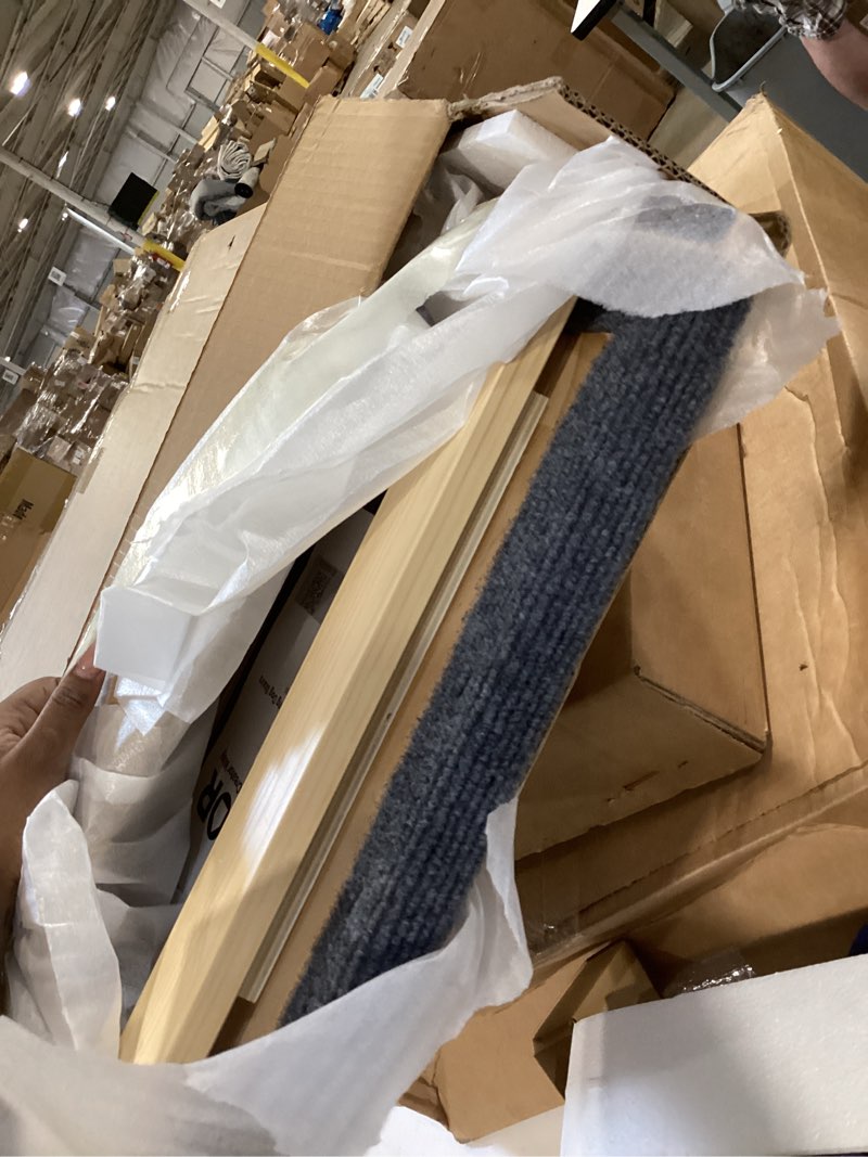 Condition photo showing Good Condition for vevor wood pet stairs, 3-step dog stairs for beds, sofa & cars, 150lbs load capacity, floded flat design, stable & sturdy cat & dog step ladder for small medium large older pet puppy essentials wood color+blue 3-step foldable