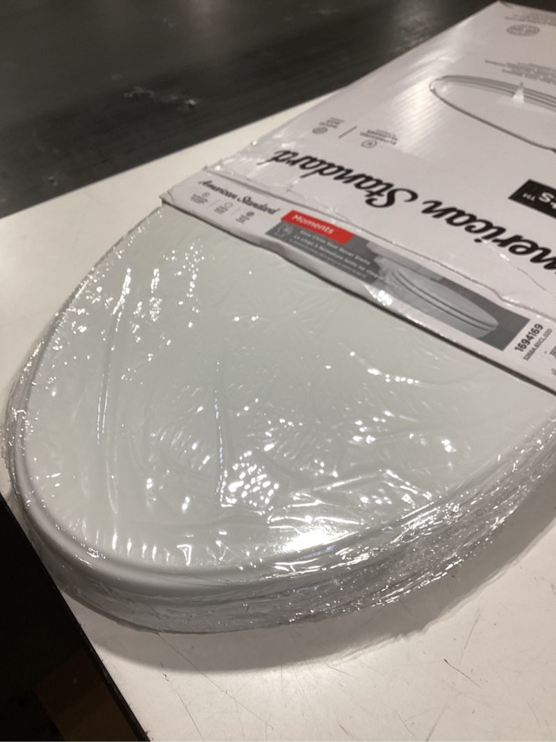 american standard moments wood white elongated soft close toilet seat