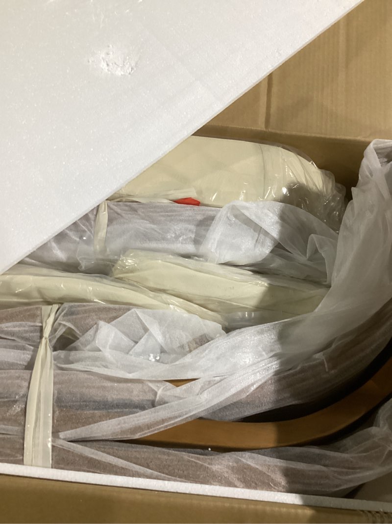 Condition photo showing Good Condition for Christopher Knight Home Nesbit 4 Pieces Conversation Set, Acacia Wood Chat Set, Woven Rope Loveseat and Accent Chairs, Slat Panel Coffee Table, Patio Furniture Set for Backyard Balcony Garden, Beige