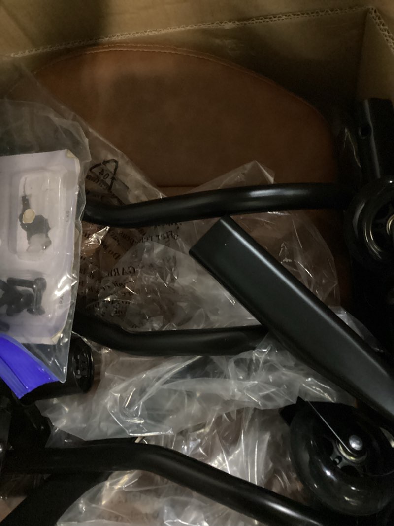 Condition photo showing Good Condition for YFO Home Office Desk Chair Office Rubber Casters Ergonomic Computer Chair with Lumbar Support Adjustable Height Rolling Swivel Executive Task Armrests Chair? Brown Leather