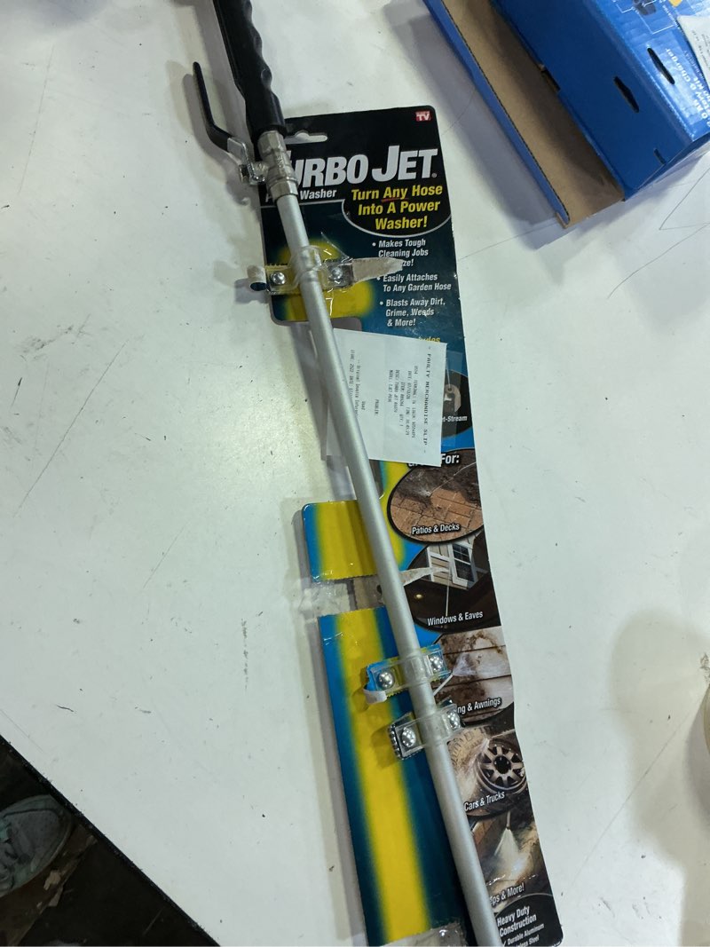 Condition photo showing As Is for turbo jet as seen on tv adjustable fan/jet aluminum power washer