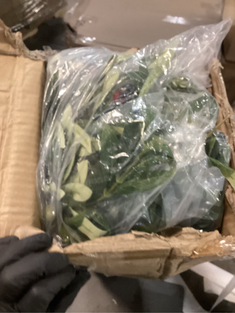 Condition photo showing Good Condition for Tall Faux Olive Tree?9ft?108in? Realistic Potted Silk Artificial Olive Tree? Fake Olive Trees Indoor with Green Leaves and Big Fruits for Home Office Living Room Stairs Patio Decor. 1 9ft