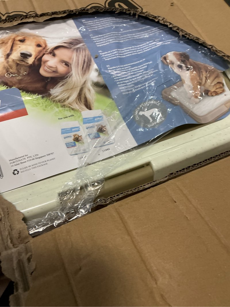 Condition photo showing Good Condition for pawise dog pee pad holder for puppy, puppy pad holder tray, pet training pee pad, indoor potty tray for senior dogs, dog toilet for newborn puppies, 23.5" x 23.5" small