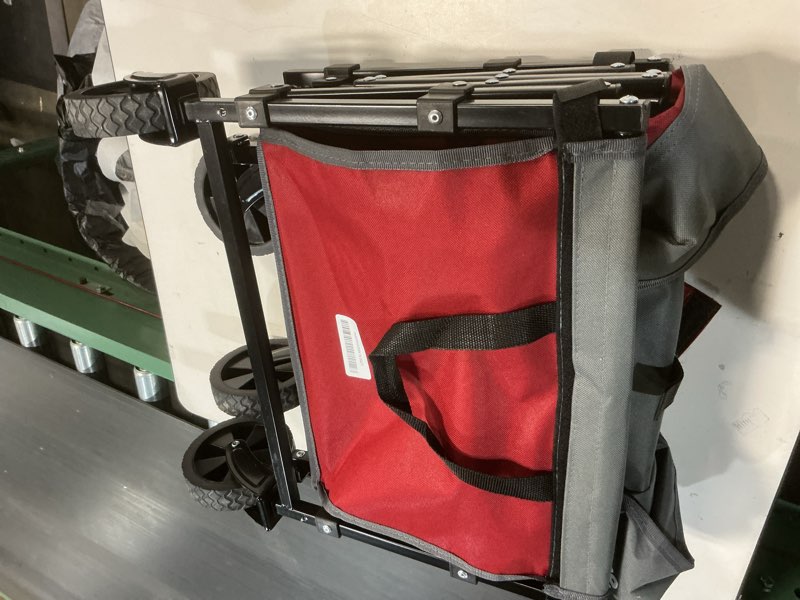 Condition photo showing Good Condition for Collapsible Wagon Cart Foldable - Lightweight Portable Heavy Duty Folding Beach Wagons with Wheels - Outdoor Utility Carts for Grocery, Camping, Shopping with Large Capacity - Grey&Red