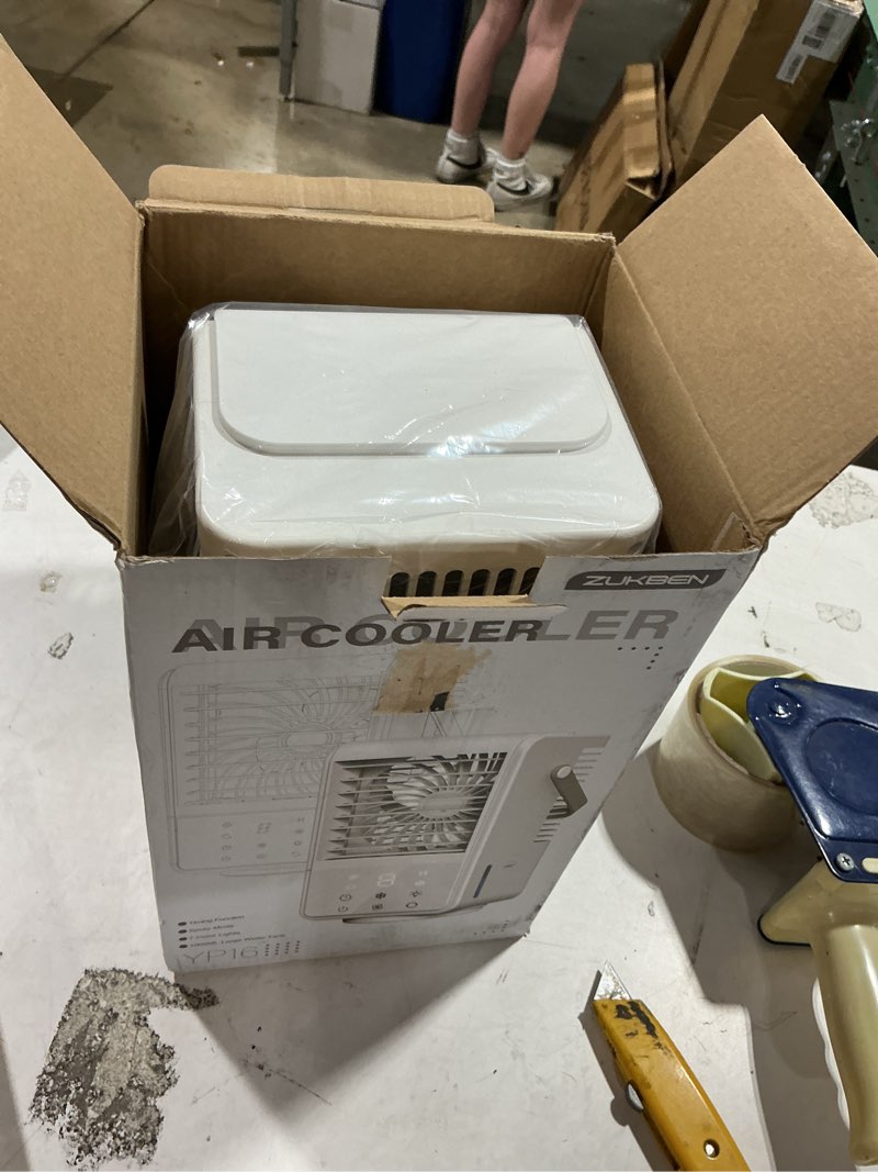 Condition photo showing New/Like New for similiar product portable air conditioner, evaporative mini portable ac unit with 3 speeds & 2 mist, 120° oscillating, 7 color lights 2-4h timer, small cooling fan for bedroom, office, home, camping white
