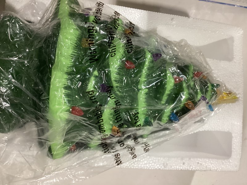 Condition photo showing As Is for Mr. Christmas LED Green Nostalgic Ceramic Christmas Tree 14 in.