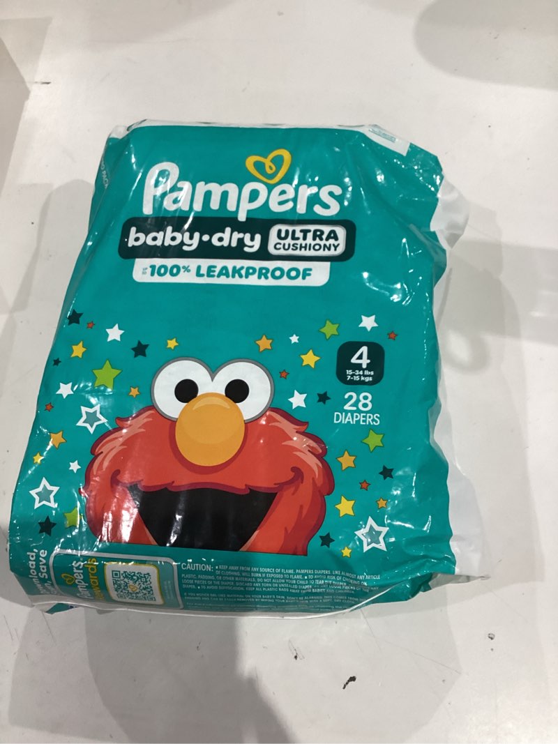Condition photo showing New/Like New for Pampers Diapers - Baby Dry - Size 4, 28 Count, Absorbent Disposable Infant Diaper (Packaging May Vary) Size 4 28