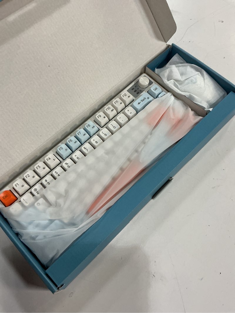 Condition photo showing Good Condition for bluefinger 75% wireless gaming keyboard and mouse with smart display, rechargeable light up wireless keyboard with knob control, rgb backlit gaming mouse for mac laptop computer pc gamer white