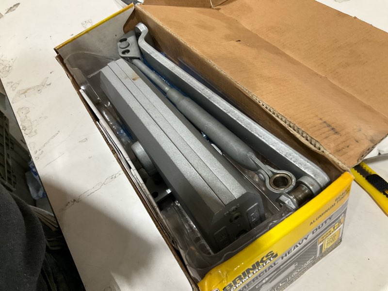 Condition photo showing As Is for brinks commercial aluminum steel hydraulic door closer grade 1