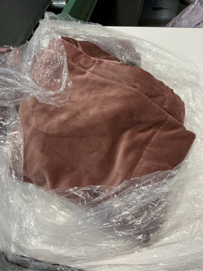 Condition photo showing Good Condition for quince cotton velvet room darkening curtain - single panel mauve 48 in x108 inch 