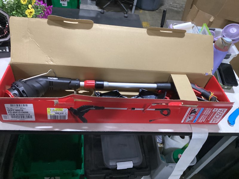 Condition photo showing As Is for hyper tough 13" 4.6-amp electric corded string trimmer