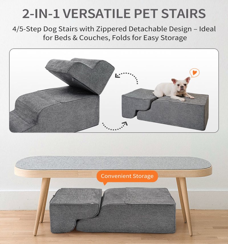 Made4Pets Made4Pets Dog Stairs Ramp for Small Dogs, 3-Step Dog