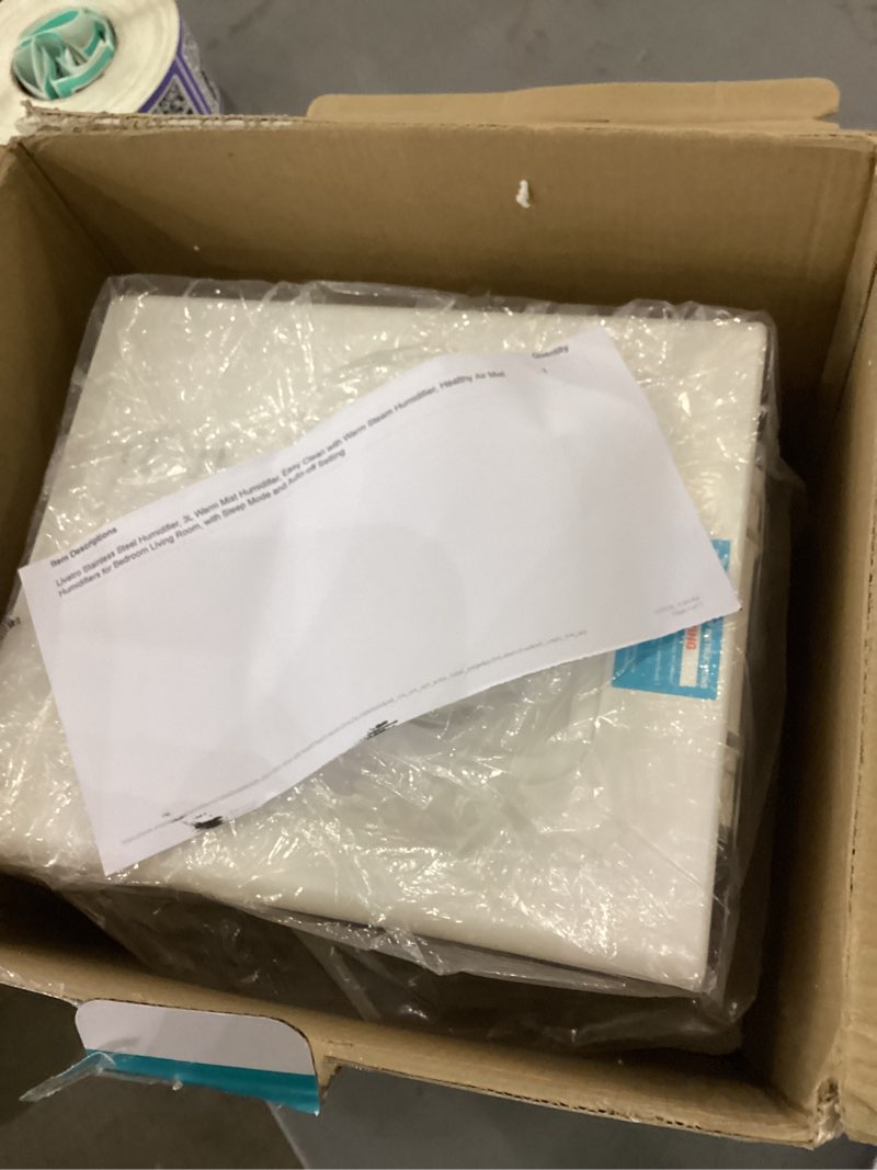 Condition photo showing New/Like New for Stainless Steel Humidifier, 3L Warm Mist Humidifier, Easy Clean with Warm Steam Humidifier, Healthy Air Mist Humidifiers for Bedroom Living Room, with Sleep Mode and Auto-off Setting 3LWhite