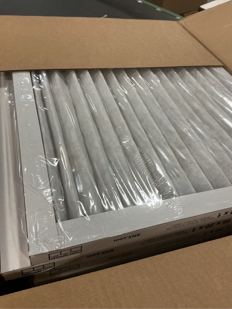 Condition photo showing New/Like New for BNX TruFilter 16x20x1 MERV 13 (12-Pack) AC Furnace Air Filter - MADE IN USA - Electrostatic Pleated Air Conditioner HVAC AC Furnace Filters - Removes Pollen, Mold, Bacteria, Smoke 16x20x1 12-Pack
