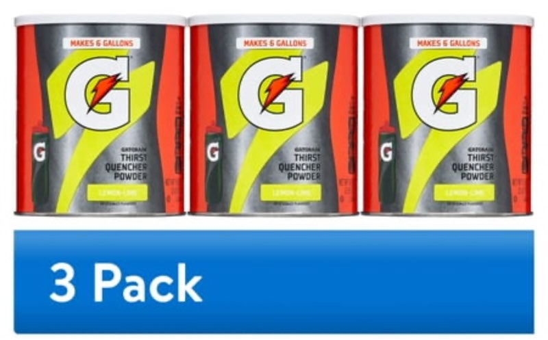 (3 pack) Gatorade Thirst Quencher Lemon Lime Drink Mix Powder  51 oz Canister(( BB/AUG/18/2025))