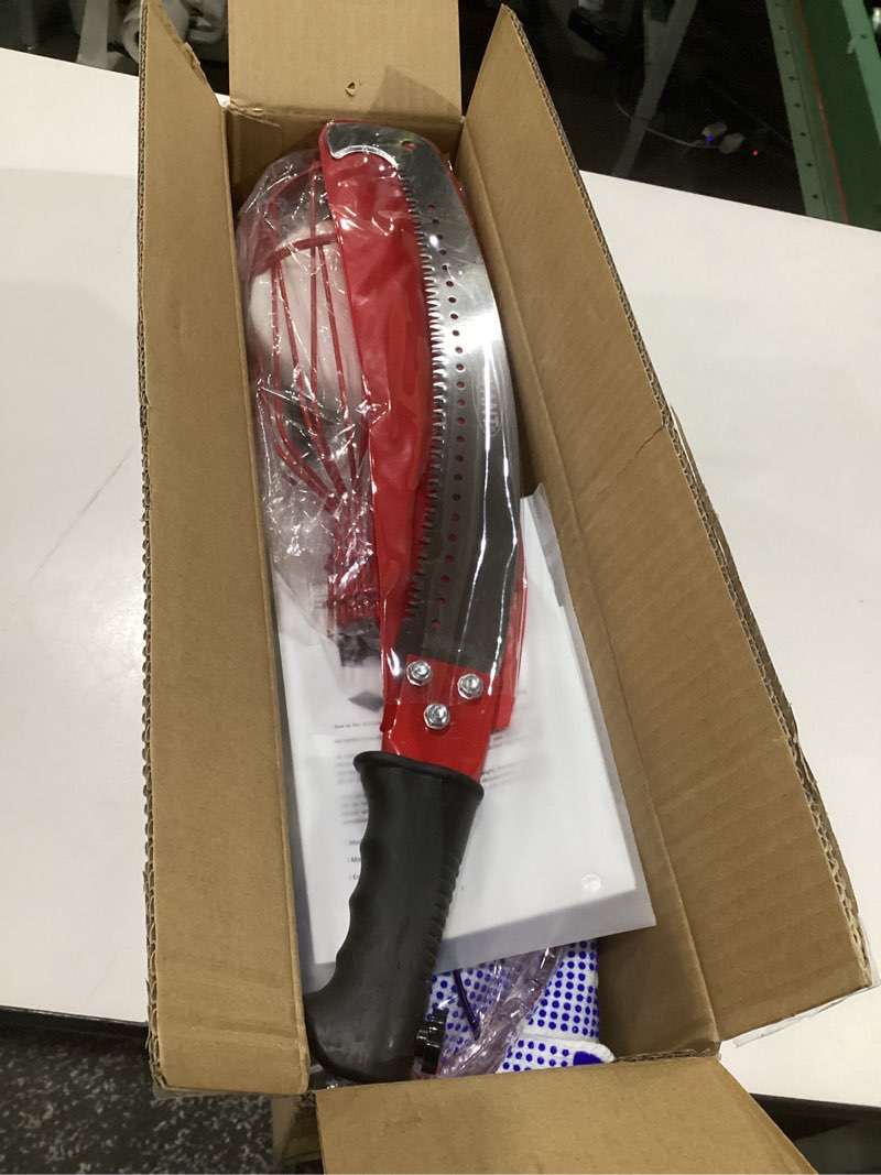 Condition photo showing Good Condition for branch saw with handle 4m,telescopic saw,adjustable length 3-in-1 hand saw telescopic pole,and fruit picker for cutting high branches and fruit grabber,garden tool set -jovant (4m), red, 4m?10 rods)
