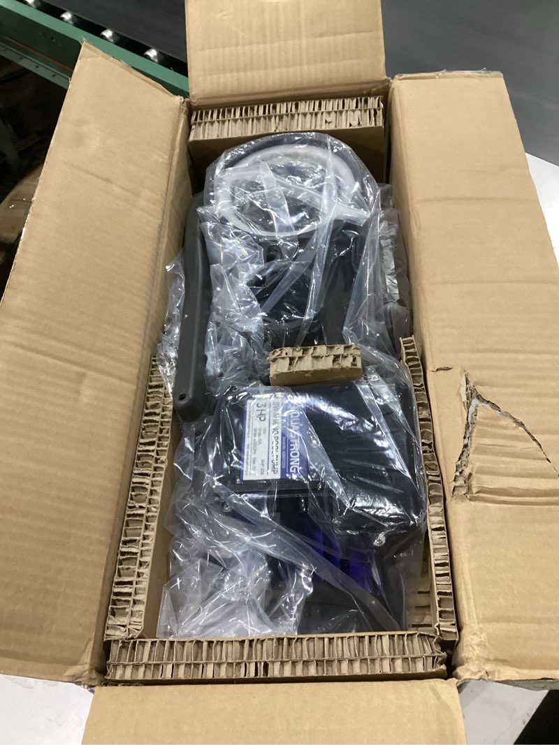 Condition photo showing New/Like New for aquastrong 3hp in/above ground pool pump, single speed, 115v, 9350gph, high flow, powerful self primming swimming pool pumps with filter